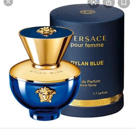 women's perfume in blue bottle.